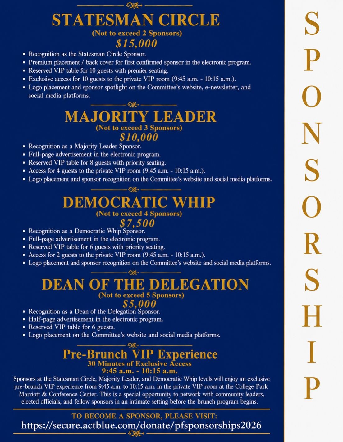 Sponsorship levels and benefits for the 2026 Ploughman and Fisherman Annual Fundraiser