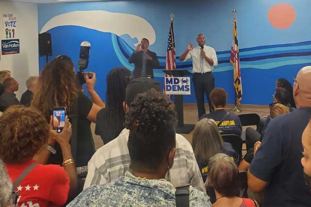 2022 Maryland Governor Candidate Westley Watende Omari Moore Speaking Maryland Democratic Central Committee PGCDCC 2022 campaigning 